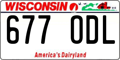 WI license plate 677ODL