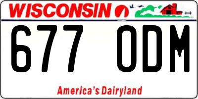 WI license plate 677ODM