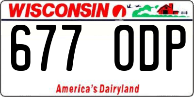 WI license plate 677ODP