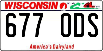 WI license plate 677ODS
