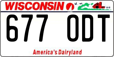 WI license plate 677ODT