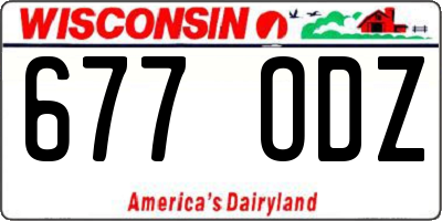 WI license plate 677ODZ