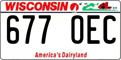 WI license plate 677OEC