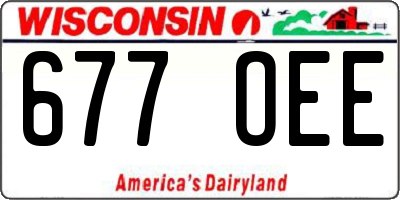WI license plate 677OEE