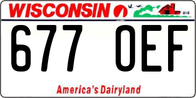 WI license plate 677OEF