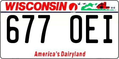 WI license plate 677OEI