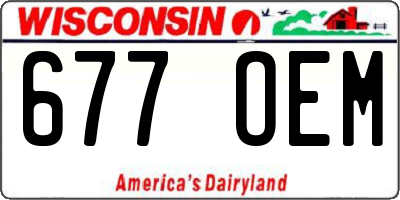 WI license plate 677OEM