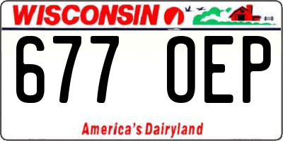 WI license plate 677OEP