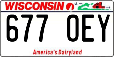 WI license plate 677OEY