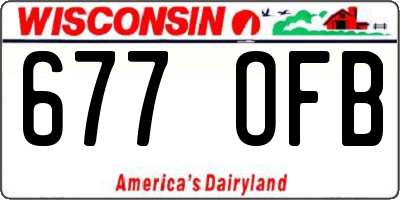 WI license plate 677OFB
