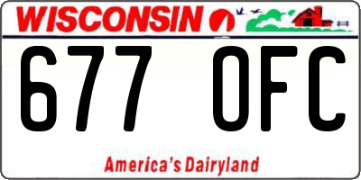 WI license plate 677OFC