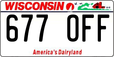WI license plate 677OFF