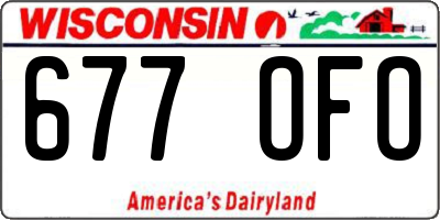 WI license plate 677OFO