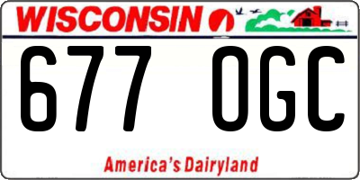WI license plate 677OGC