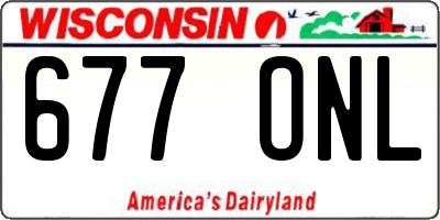 WI license plate 677ONL