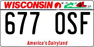 WI license plate 677OSF