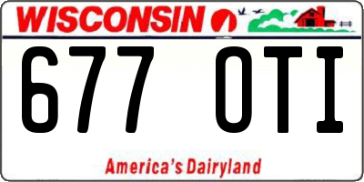 WI license plate 677OTI