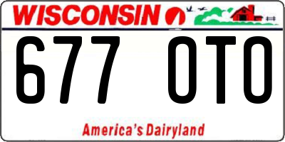 WI license plate 677OTO