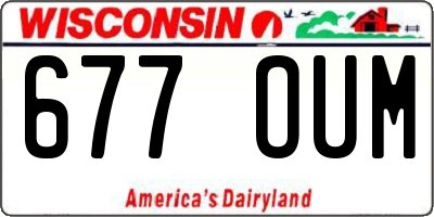 WI license plate 677OUM