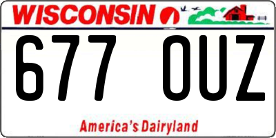 WI license plate 677OUZ