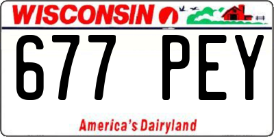 WI license plate 677PEY
