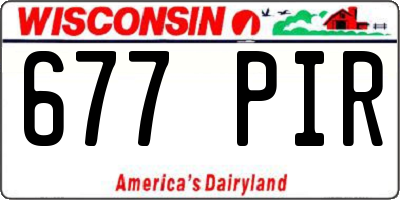 WI license plate 677PIR