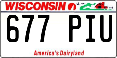 WI license plate 677PIU