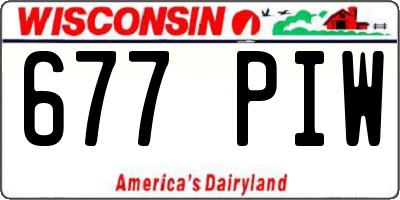 WI license plate 677PIW
