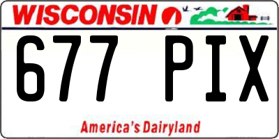 WI license plate 677PIX