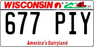 WI license plate 677PIY