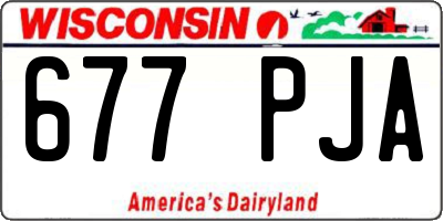 WI license plate 677PJA