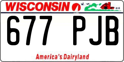 WI license plate 677PJB