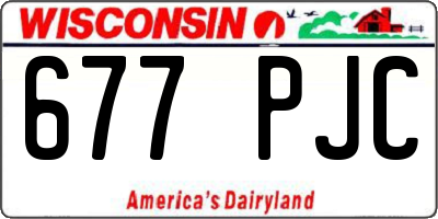 WI license plate 677PJC