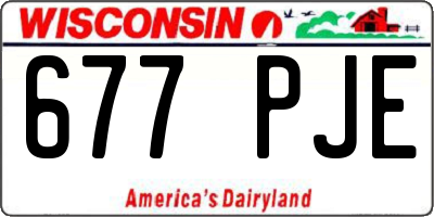 WI license plate 677PJE