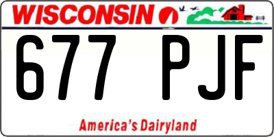 WI license plate 677PJF