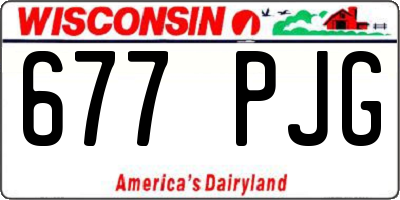 WI license plate 677PJG