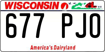 WI license plate 677PJO
