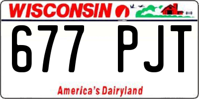 WI license plate 677PJT