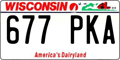 WI license plate 677PKA