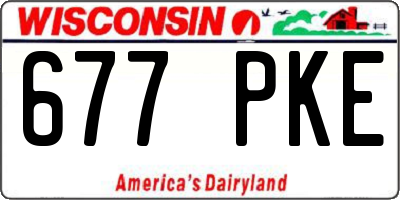 WI license plate 677PKE