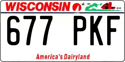 WI license plate 677PKF
