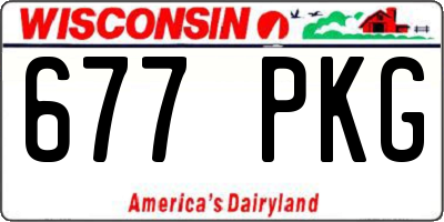 WI license plate 677PKG