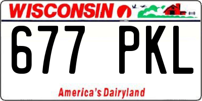 WI license plate 677PKL