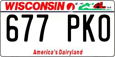 WI license plate 677PKO