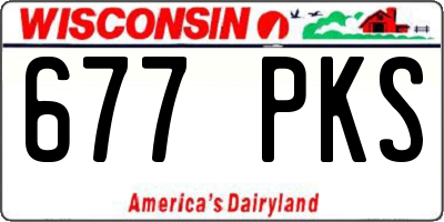 WI license plate 677PKS