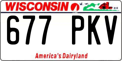 WI license plate 677PKV