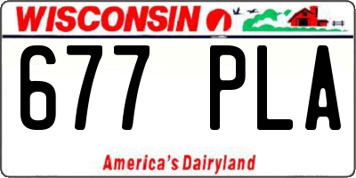 WI license plate 677PLA