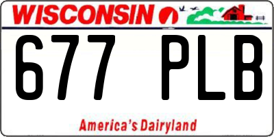 WI license plate 677PLB