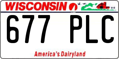 WI license plate 677PLC