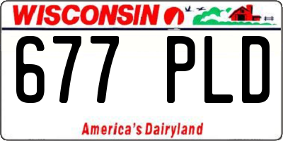 WI license plate 677PLD